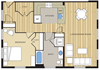 1 Bed1 Bath 742sf Floor Plan 1 Bed1 Bath 742sf Floor Plan at Clayborne Apartments, Alexandria